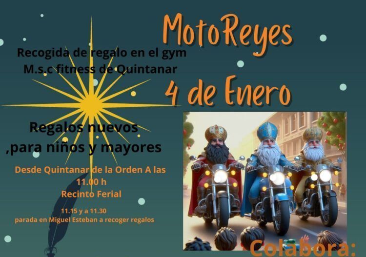 Los regalos de Reyes llegan en moto al hospital Mancha Centro