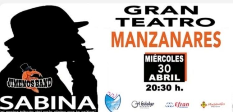 Jimenos Band, el mejor tributo a Sabina, llega al Gran Teatro de Manzanares el 30 de abril