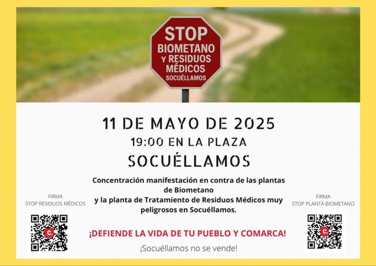 Manifestación contra las plantas de biometano en Socuéllamos el domingo 11 de mayo