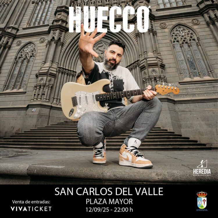 El cantante Huecco estará este viernes 12 de septiembre en las Fiestas Patronales de San Carlos del Valle