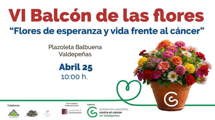 La AECC en Valdepeñas celebra este sábado la actividad solidaria “Balcón de las Flores”