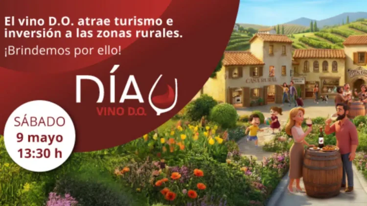 El sabado 9 de mayo brindis colectivo a las 13:30 horas en toda Epaña. DO La Mancha lo hará en Madridejos por el Día Vino DO 2026