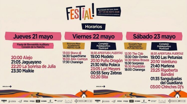 FESTIAL! 2026 concreta su programación por días: Lori Meyers y Rigoberta Bandini liderarán las jornadas principales